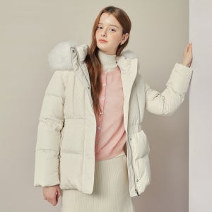 [JJ지고트] 벨티드 탈착 폭스퍼 덕다운 점퍼 (IVORY) GRBM2PD931