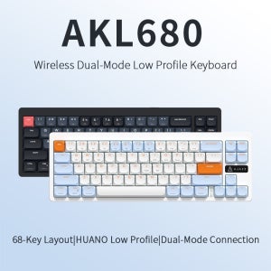 아자즈 AKL680 무선 기계식 키보드 숏 스위치 65% 레이아웃 듀얼 모드 초슬림 컴퓨터 사무용 키보드