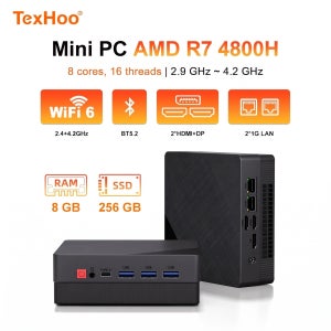 텍스후 미니 PC AMD 라이젠7 4800H 5800H 8G DDR4 2666MHz 256G NVMe SSD 데스크탑 미니 컴퓨터 WIFI6 BT5.2 HDMI LAN 듀얼 4K 