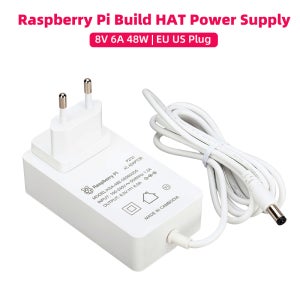 라즈베리 파이 빌드 HAT 전원 공급 장치 48W 8V 6A EU 미국 전원 어댑터(1.5m 16AWG 케이블 포함) 레고 호환 모터 센서
