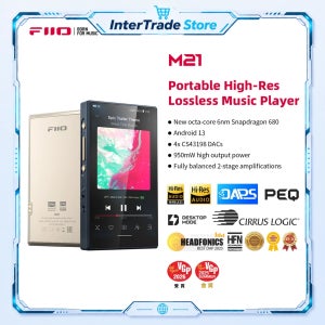 FiiO M21 안드로이드 휴대용 HiFi 무손실 블루투스 5.0 음악 MP3 플레이어 DSD 디코딩 고해상도 오디오 앰프 음악 플레이어