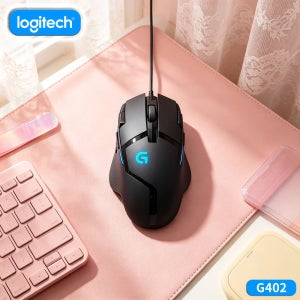 로지텍 G402 게이밍 마우스 델타 제로 센서 500 IPS 8버튼 미끄럼 방지 인체공학적 디자인 전문 게이머용
