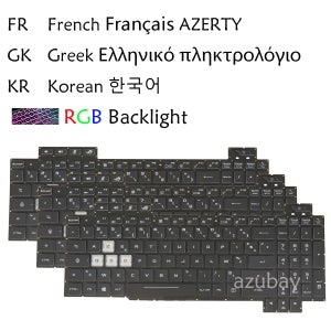 Asus ROG Strix Hero II GL504G GL504GM GL504GS GL504GV GL504GW용 키보드, RGB 백라이트 프랑스어 AZERTY 한국어 그리스어 이탈