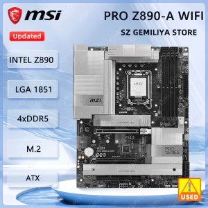 MSI PRO Z890-A WIFI 마더보드 LGA 1851 인텔 Z890 4x DDR5 256GB 4x M.2 ATX 어로우 레이크 U9-285T U5-245K U5-225 CP