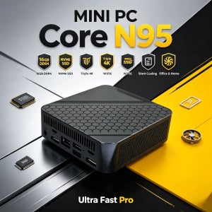 인텔 N95 미니 데스크탑 PC 16GB DDR4 NVMe SSD WiFi6 저소음 쿨링 트리플 4K 사무용 가정용 컴퓨터 초고속 프로