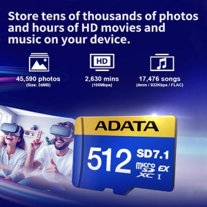 ADATA 마이크로 SDXC 7.1 익스프레스 카드 800MB/S 읽기 속도 8K 비디오 256GB 512GB 고성능 전문가용 메모리 카드