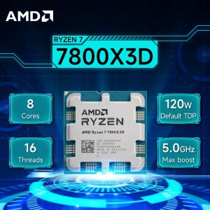 AMD Ryzen 7 7800X3D 4.2GHz 8코어 16스레드 L3=96M 프로세서 R7 7800X3D 소켓 AM5 5NM 120W DDR5 새 제품(쿨러 없음)