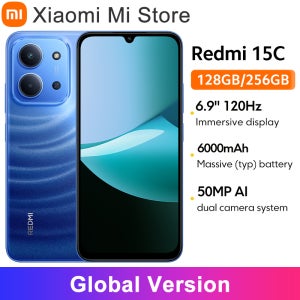글로벌 버전 샤오미 레드미 15C 스마트폰 50MP 메인 카메라 120Hz 6.9인치 도트 드롭 디스플레이 33W 충전 미디어텍 헬리오 G81-울트라