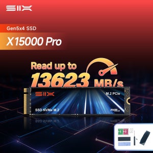 SIX X15000Pro 1TB 13623MB/s PCIe 5.0 M.2 NVMe SSD, 2GB LPDDR4 DRAM (방열판 포함), 1500K IOPS, Gen5 내장 드라이