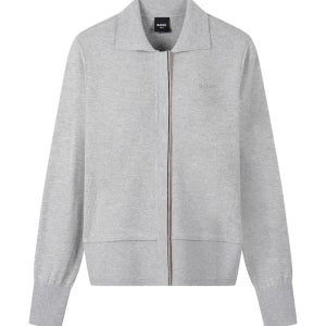 보스골프 카라 니트 가디건 WOMAN MELANGE GREY