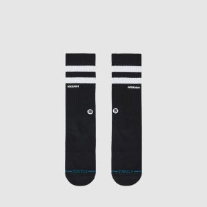 [UNISEX][KREAM X STANCE] 스트라이프 블랙 크루 삭스