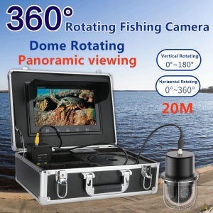 수중 낚시 비디오 카메라 어군 탐지기, IP68 방수, 360 도 회전 파노라마 카메라, 20 LED, 20m, 50m, 100m, 10 인치