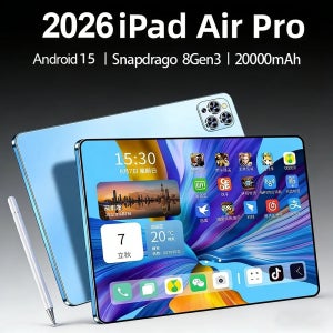 2026 오리지널 12인치 아이패드 에어 프로 5G 태블릿 PC 20000mAh 스냅드래곤 8세대3 안드로이드 15 22GB 2TB 5G 듀얼심 GPS 와이파이 네트워크 태블릿