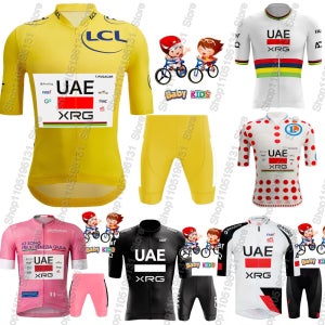 키즈 UAE 월드챔피언 2026 프랑스 투어 사이클링 저지 세트 드 이탈리아 남아 여아 사이클링 의류 어린이 로드 바이크 셔츠 팬츠
