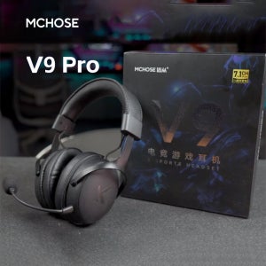 MCHOSE V9 프로 무선 블루투스 헤드셋, 3가지 모드 마이크 소음 감소, 다이내믹 사운드, 낮은 지연, 사무실 및 게임용