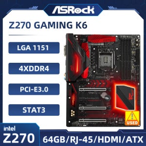 ASRock Z270 GAMING K6 마더보드 인텔 Z270 1151 DDR4 64GB 지원 i5-7600 i5-6500 i3-7300 i7-7700 i5-6400 i3-6100