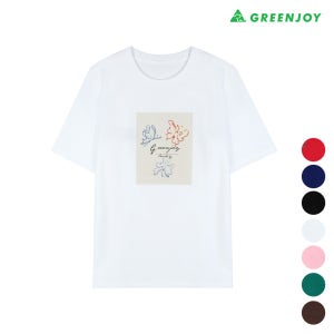 [그린조이] 여성 솔리드 반팔 라운드티셔츠_GS25KR01W