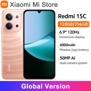 글로벌 버전 샤오미 레드미 15C 스마트폰 120Hz 6.9인치 도트 드롭 디스플레이 50MP 메인 카메라 33W 충전 미디어텍 Helio G81-Ultra