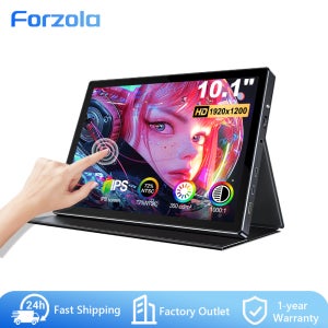 FORZOLA 10.1인치 휴대용 터치스크린 모니터 1920x1200 HD IPS 여행용 소형 디스플레이 Type-C HDMI 노트북 PC 휴대폰 PS4 PS5 XBOX용