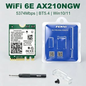 Wi-Fi 6E AX210 무선 WiFi 카드 BT5.4 M.2 5374Mbps 802.11AX 블루투스 5.4 이더넷 네트워크 어댑터 AX210NGW (윈도우10/11용)