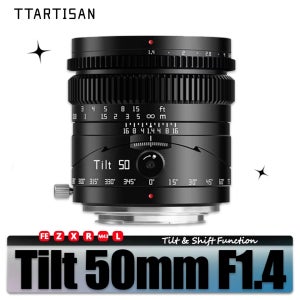 TTARTISAN 풀프레임 틸트 50mm F1.4 대구경 렌즈 (소니 E A7RIII, 니콘 Z, 후지필름 XF XT30, M43 L 카메라용)