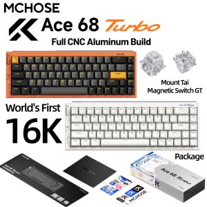 MCHOSE Ace 68Turbo GT 풀 알루미늄 e스포츠 홀 이펙트 키보드 RT 0.001–3.4mm 지연율 0.06ms16K 폴링 레이트 마그네틱 키보드