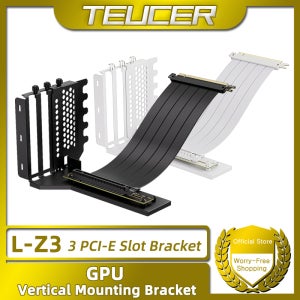 TEUCER L-Z3 GPU 수직 장착 브래킷(PCIe 4.0 X16 라이저 케이블 길이 200mm 그래픽 카드 스티어링 장착 브래킷 키트 포함)