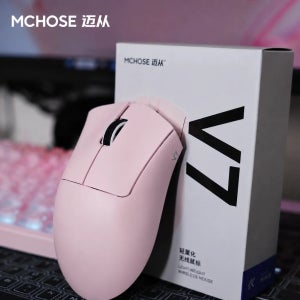 MCHOSE V7 무선 게이밍 및 사무용 트라이모드 마우스, PAW3395 센서 탑재, 낮은 레이턴시, 중간에서 큰 손에 적합