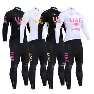 2027년 겨울 신상 UAE 사이클링 저지 자전거 바지 남녀용 보온 플리스 MTB 자전거 재킷 로드 바이크 의류