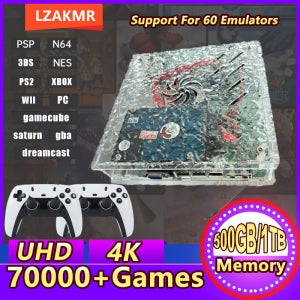 LZAKMR X9 레트로 게임 콘솔 1TB 70,000개 이상의 게임 |   60개 이상의 에뮬레이터 |   4K HD 출력 |   WII PSP PS2 XBOX 플러그 앤 플레이