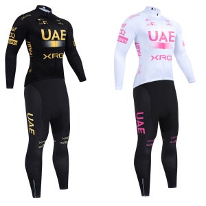 새로운 겨울 2027 긴 소매 사이클링 저지 자전거 마이요 바지 UAE Themal Fleece 자전거 자켓 Ropa Ciclismo Pro Clothing
