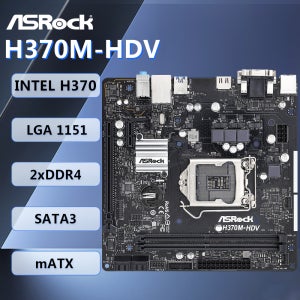    ASRock H370M-HDV 마더보드 인텔 H370 LGA1151 DDR4 64GB 지원 i7-9700 i5-9400F i5-8600K i3-9300T i3-8100 i9