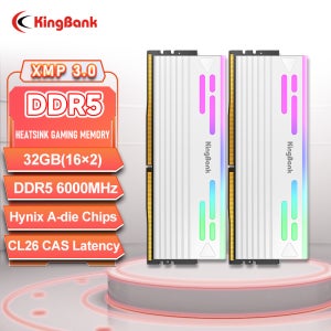 킹뱅크 소어블레이드 KFRW DDR5 RGB 시리즈 램 16GBx2 6000MHz CL26 하이닉스 A 다이 메모리 UDIMM 데스크탑용 DIY 게이밍 컴퓨터