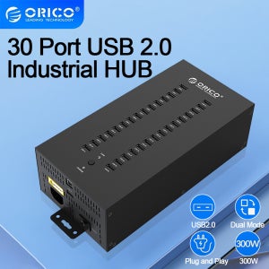 ORICO USB 허브 30포트 20포트 산업용 등급 스플리터, 150/300W 분리형 전원 공급, U 디스크 복사 테스트 도킹 스테이션, PC 액세서리