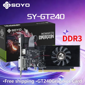 NVIDIA GPU GT 240 1G 그래픽 카드 SOYO DDR3 128Bit 40nm 게임용 비디오 카드 데스크탑 컴퓨터 구성 요소 HDMI VGA DVI PCIE16x2.0
