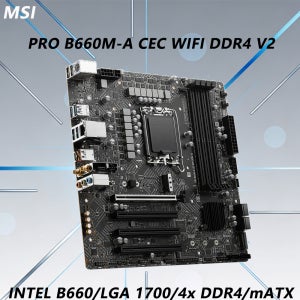 MSI PRO B660M-A CEC WIFI DDR4 V2 LGA 1700 B660 메인보드 CPU 14/13/12세대 I9-13900K I7-13700K I5-13600K I5-