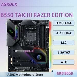 ASROCK B550 TAICHI RAZER EDITION 마더보드 AMD B550 메인보드 AM4 CPU (라이젠 9 5950X, 7 5800X3D, 7 5800X, 5 5600