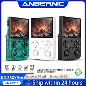 안베르닉 RG 35XXPro 레트로 휴대용 게임 콘솔 RG35XX 프로 게임 플레이어, RixelHK WiFi 스트리밍 컨트롤러 HD TV 출력 지원