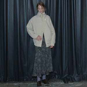 마가린핑거스 Panel Flare Long Skirt (Charcoal)