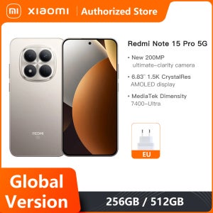 샤오미 글로벌 버전 레드미 노트 15 프로 5G 미디어텍 디멘시티 7400-울트라 6.83인치 AMOLED 디스플레이 200MP 메인 카메라