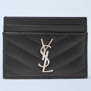 생로랑 여성 카산드라 마틀라세 카드지갑 그레인 레더 실버로고 블랙 423291 BOW02 1000 26 FW YSL 실버톤 로고 카드홀더 67163794
