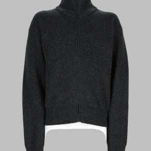 르메르 남성 니트 스웨터 PO0051LK1068BK300 26FW Grey melange 집 업 가디건 in virgin 울 159699380