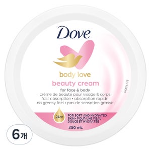 도브 뷰티 크림 250ml  6개  전신 보습용 바디 및 얼굴 크림