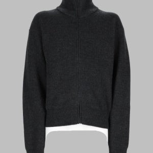 르메르 남성 니트 스웨터 그레이 PO0051LK1068BK300 26FW Grey melange 집 업 가디건 in virgin 울 159748042