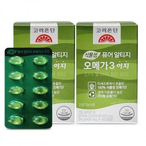 [기타] DE 고려은단 식물성 퓨어 알티지 오메가3 이지 60캡슐 2개 (쿠팡판매X)