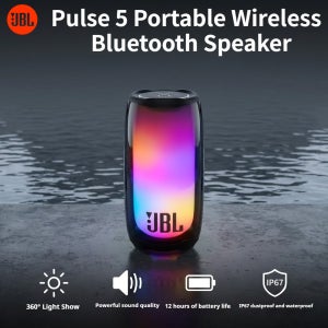 JBL Pulse 5 휴대용 무선 블루투스 스피커 360 RGB 라이트 IP67 방수 딥 베이스 야외 캠핑 파티 오디오 서브우퍼
