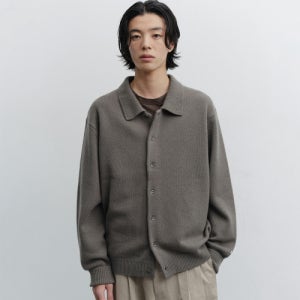 [어나더 오피스] Scape Polo Wool Cardigan (Grey Oxide) AOFFKN011GY