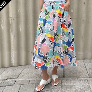 52970/컬러풀나염 A라인 쿨스커트