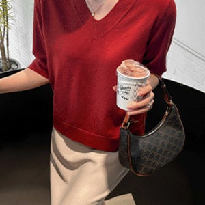 간절기 데일리 소프트 캐시 7부 니트