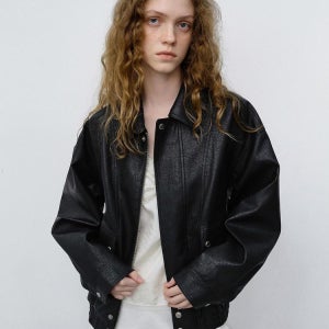 [던스트] [LIVE 특가]UNISEX ALTER-LEATHER ZIP-UP BLOUSON BLACK_UDJU6C105BK